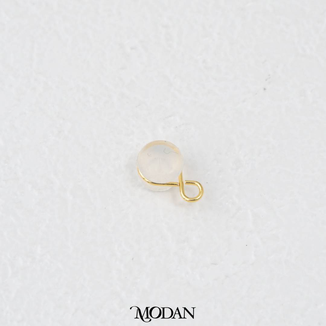(5pasang) Silicone Earrings Stopper with Loop DIY Belakang Anting Penutup Anting Hypoallergenic Gold Plated