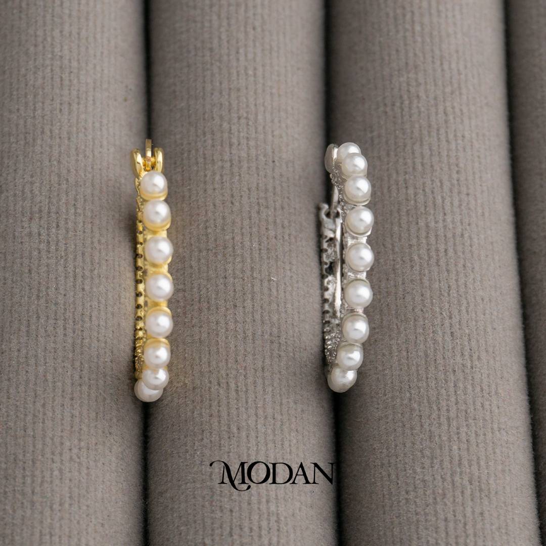 (24mm) Bridal Shell Pearl Hoops Earrings Anting Bulat Mutiara Hypoallergenic Gold Plated