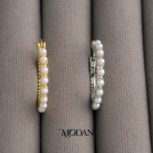 (24mm) Bridal Shell Pearl Hoops Earrings Anting Bulat Mutiara Hypoallergenic Gold Plated