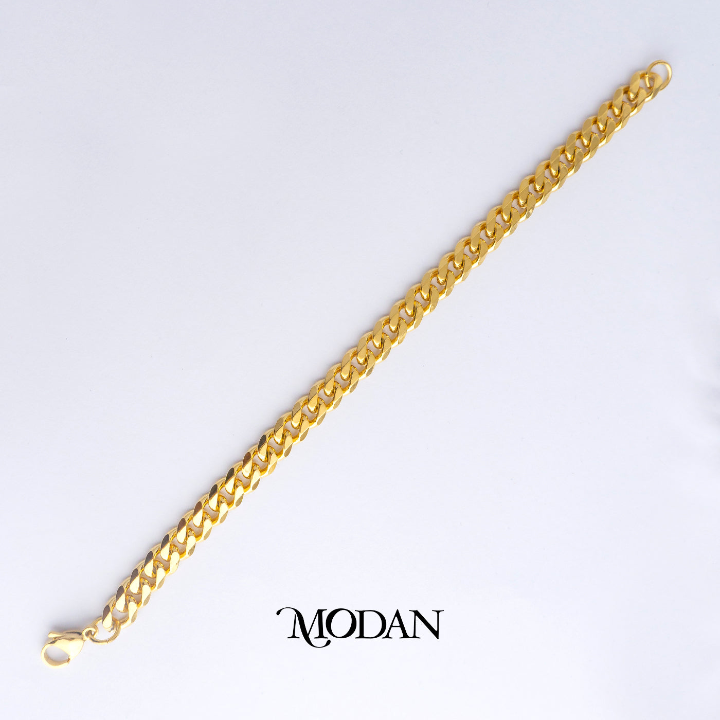 (22cm) Titanium Classic Cuban Chain Men’s Bracelet Gelang Rantai Pria Hypoallergenic Stainless Steel
