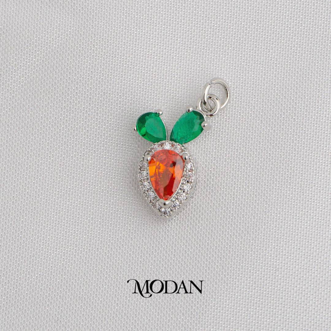 Mini Orange Bunny Carrot DIY Charm Liontin Wortel Hypoallergenic Gold Plated