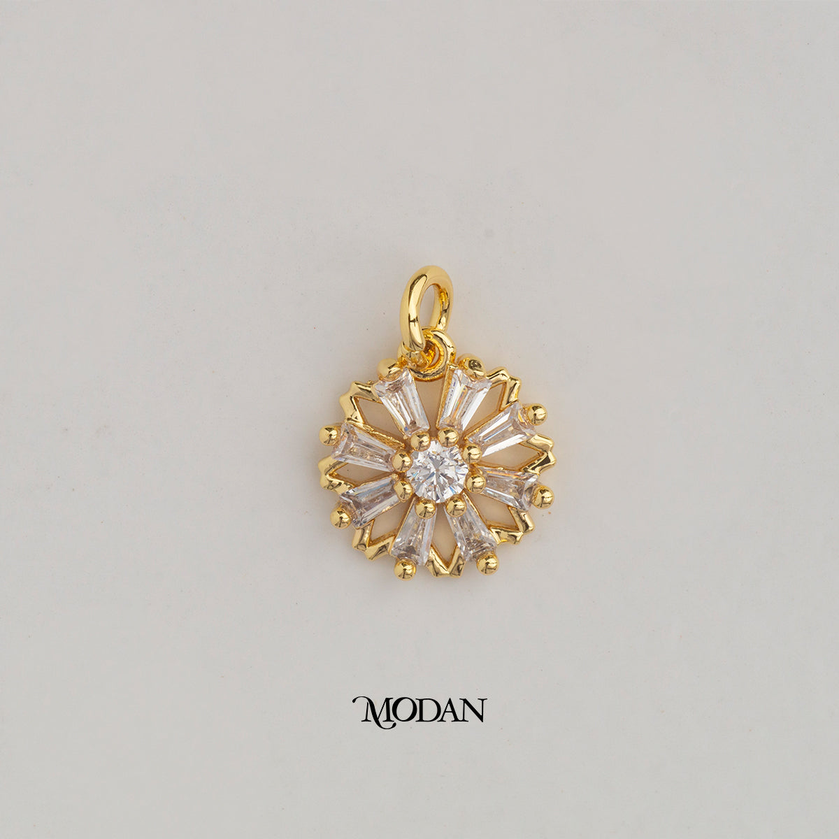 Simple Mini Baguette Flower Snowflakes DIY Charm Liontin Bunga Hypoallergenic Gold Plated