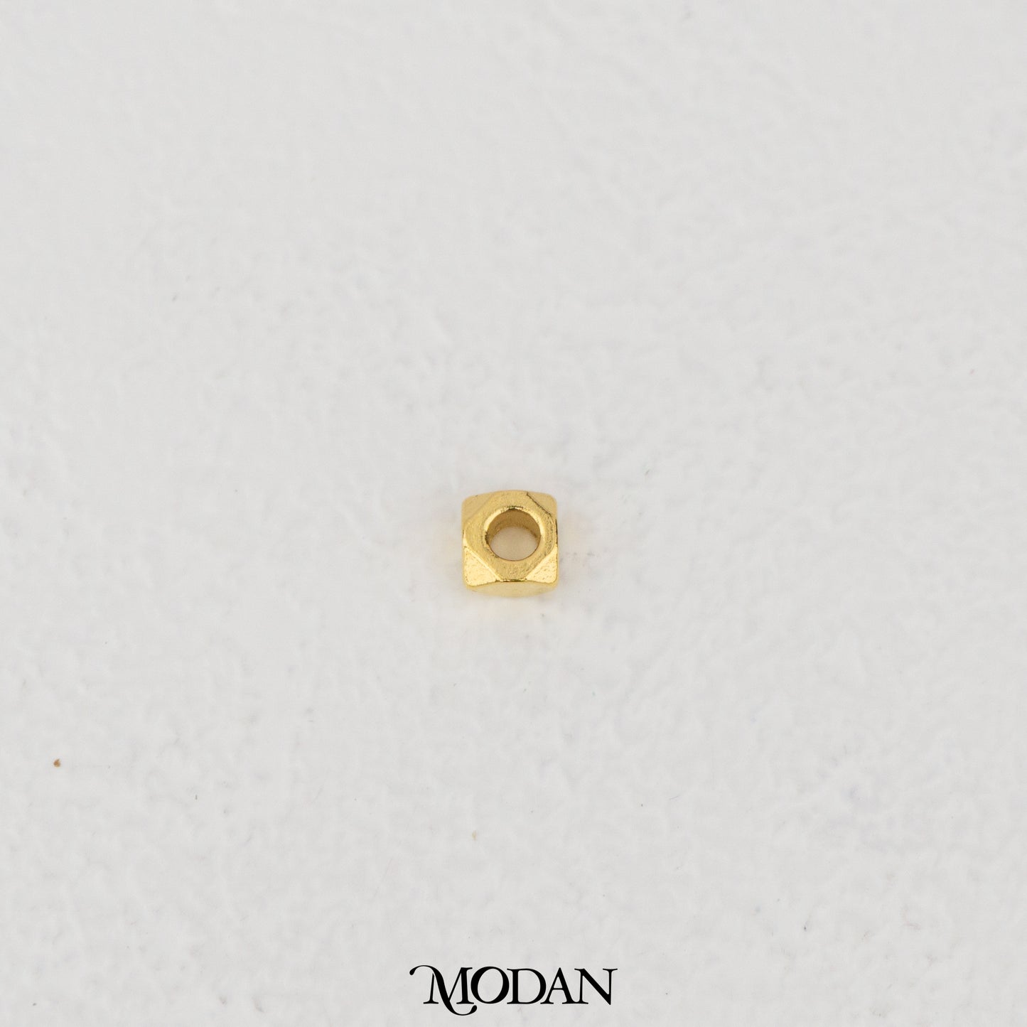 Mini Plain Square DIY Beads Manik Liontin Kalung/Gelang Berbentuk Kotak Bersisi Hypoallergenic Gold Filled