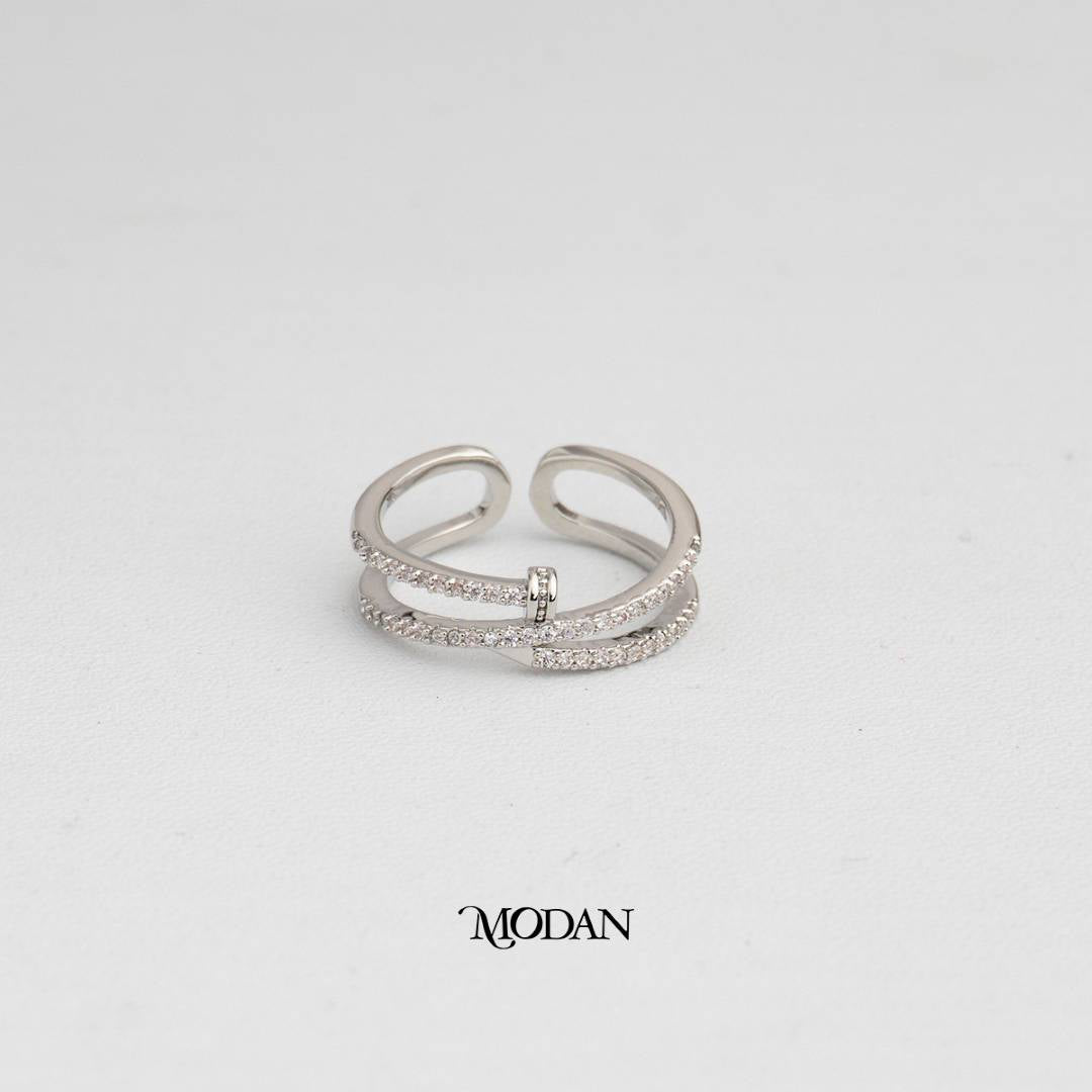 Minimalist Spiral Nail Ring Cincin Lilit Paku Minimalis Hypoallergenic Gold Plated