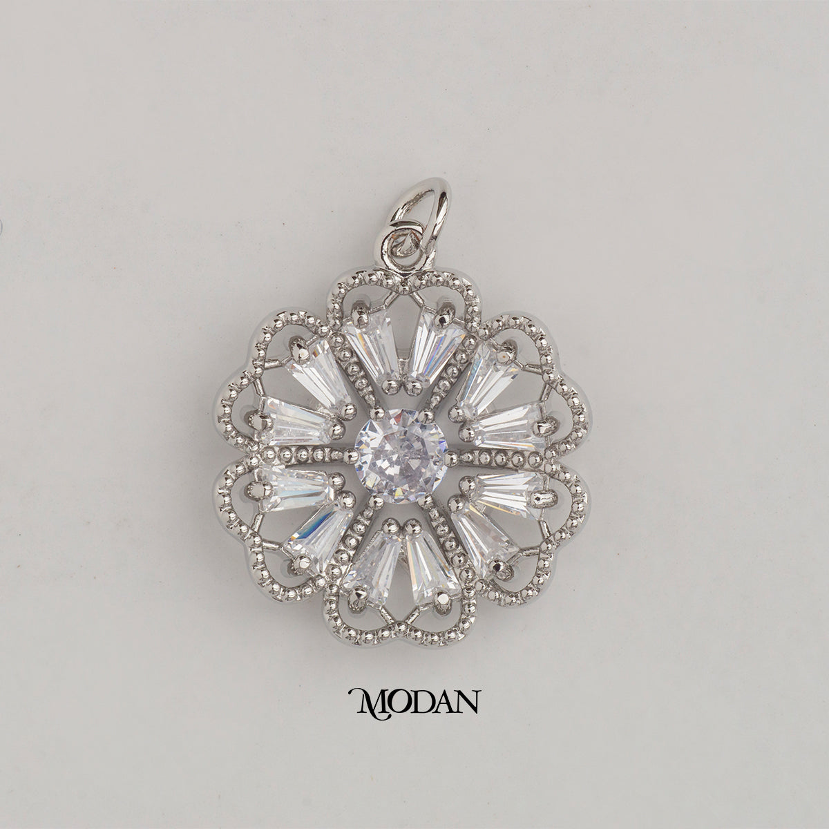 Blooming Flower Baguette DIY Charm Liontin  Bunga Matahari Hypoallergenic Gold Plated
