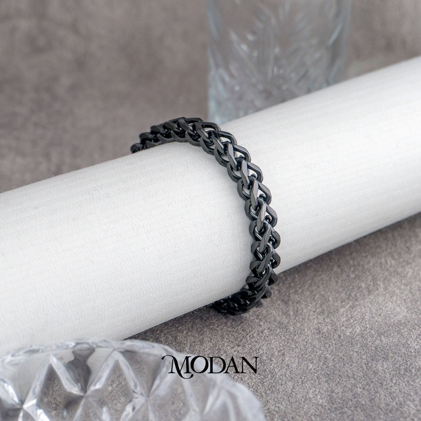 (21cm) Titanium Franco Chain Men’s Bracelet Gelang Rantai Pria Hypoallergenic Stainless Steel