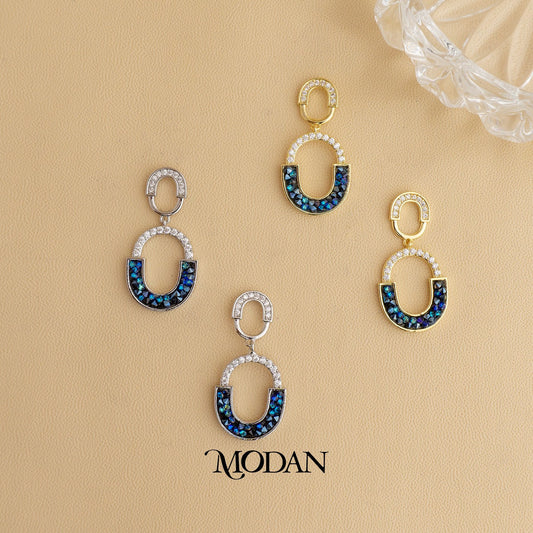 Sparkling Cocktail Drop Earrings Anting Gantung Pesta Hypoallergenic Gold Plated