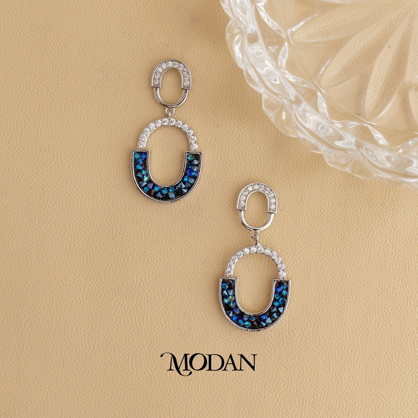 Sparkling Cocktail Drop Earrings Anting Gantung Pesta Hypoallergenic Gold Plated
