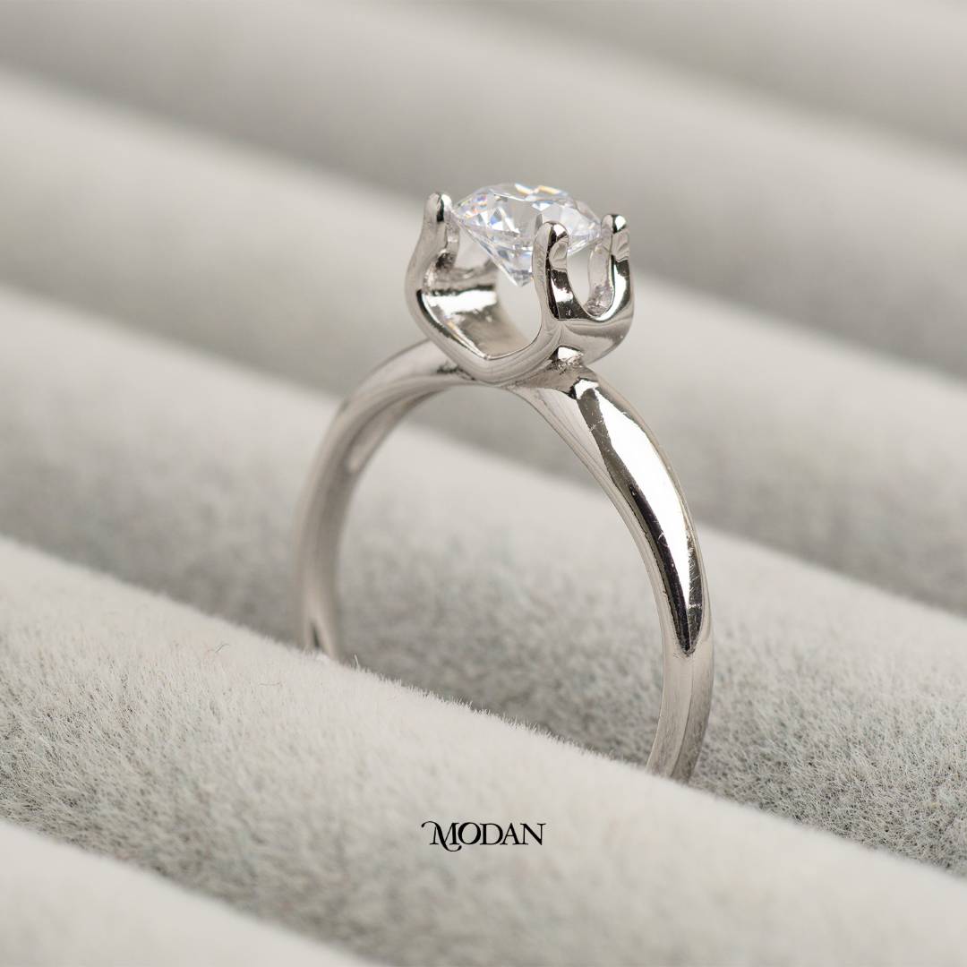 Sparkling Round Bridal Ring Cincin Bulat Pesta Hypoallergenic Gold Plated