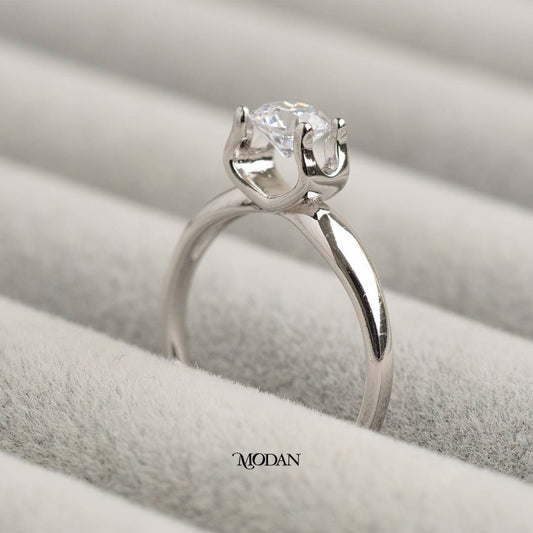 Sparkling Round Bridal Ring Cincin Bulat Pesta Hypoallergenic Gold Plated