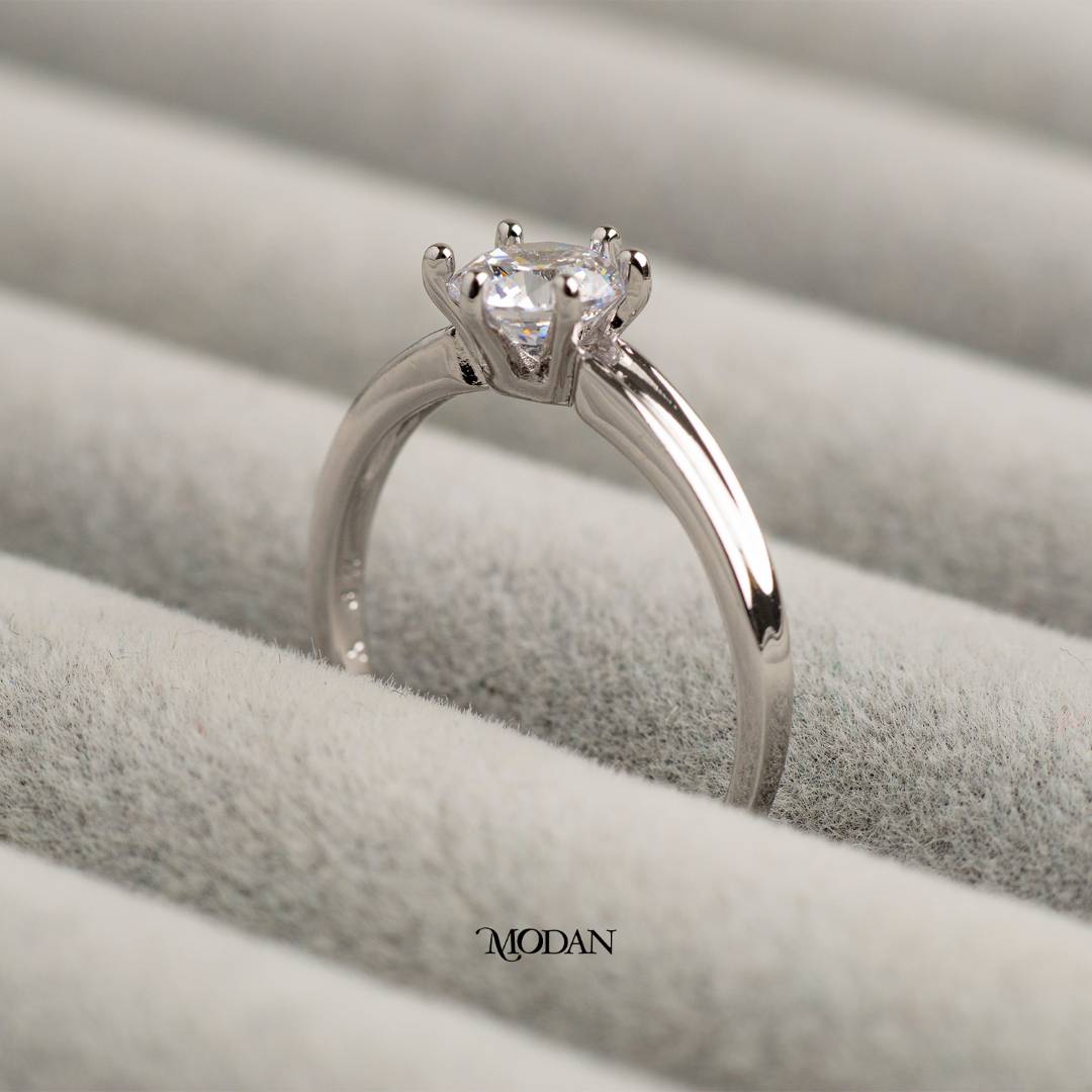 Sparkling Round Bridal Ring Cincin Bulat Pesta Hypoallergenic Gold Plated