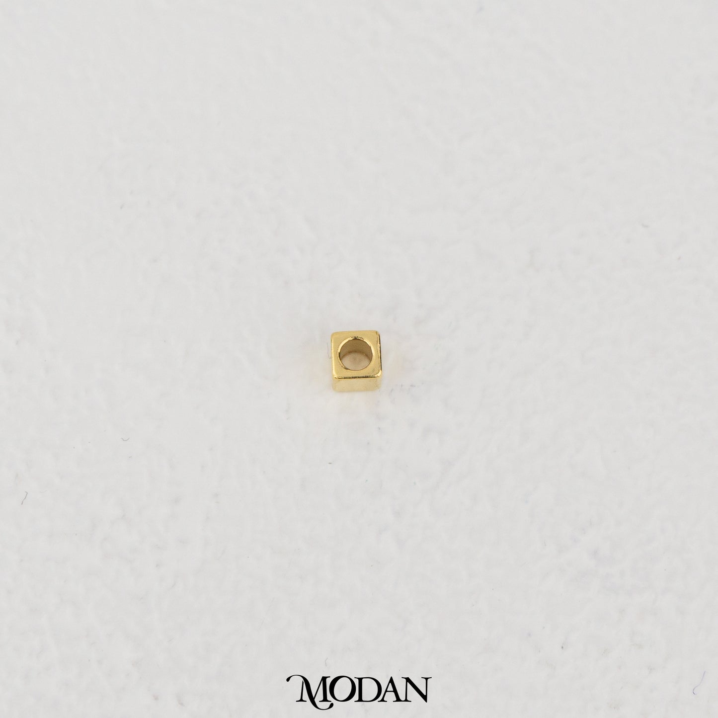 Mini Plain Cube DIY Beads Manik Liontin Kalung/Gelang Berbentuk Kubus Hypoallergenic Gold Filled