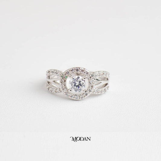 Elegant Twisted Shank Ring Cincin Model Kepang Pesta Hypoallergenic Gold Plated