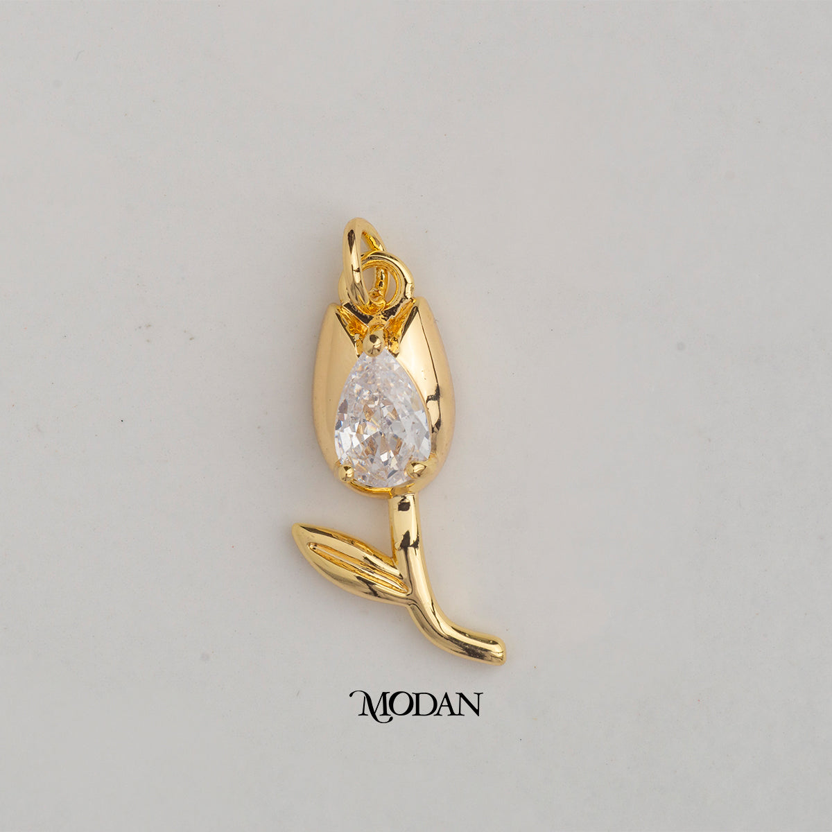 Elegant Tulip Flower DIY Charm Liontin  Bunga Tulip Hypoallergenic Gold Plated
