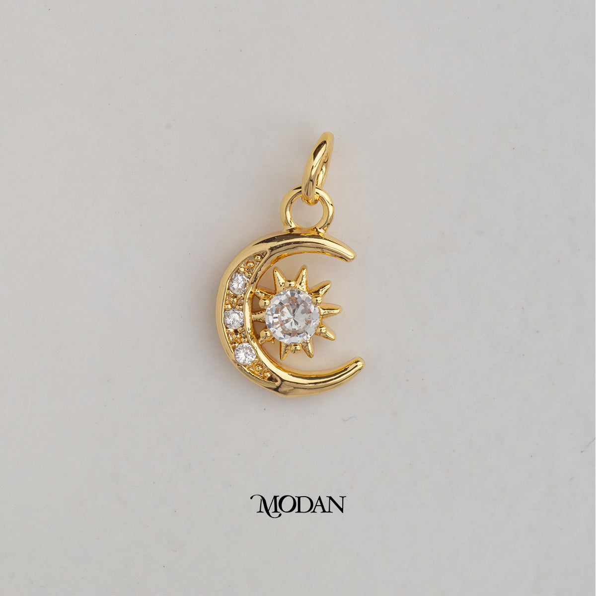 Night Sky Crescent Moon and Star Mini DIY Charm Liontin Bulan Bintang Hypoallergenic Gold Plated