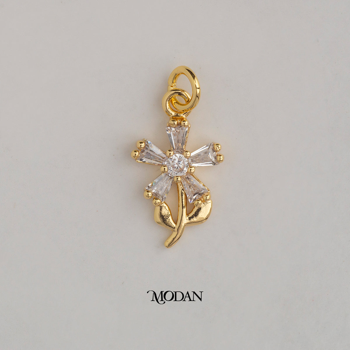 Mini Blossom Daisy Flower Baguette DIY Charm Liontin  Bunga Daisy Hypoallergenic Gold Plated