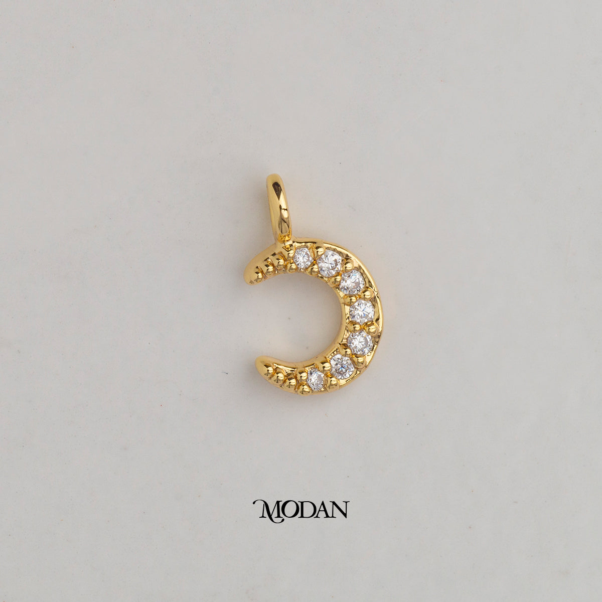 Tiny Crescent Moon DIY Charm Liontin Bulan Hypoallergenic Gold Plated