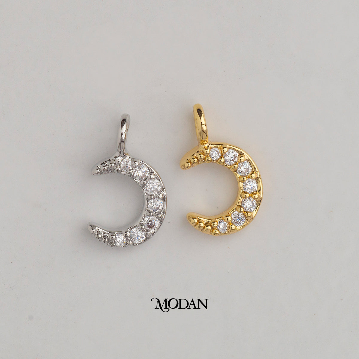 Tiny Crescent Moon DIY Charm Liontin Bulan Hypoallergenic Gold Plated