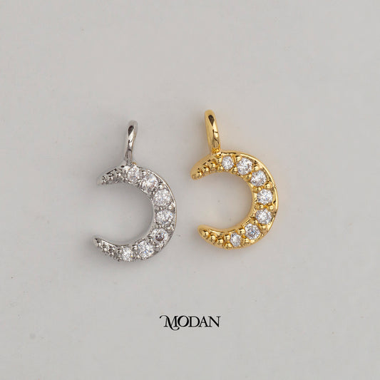 Tiny Crescent Moon DIY Charm Liontin Bulan Hypoallergenic Gold Plated
