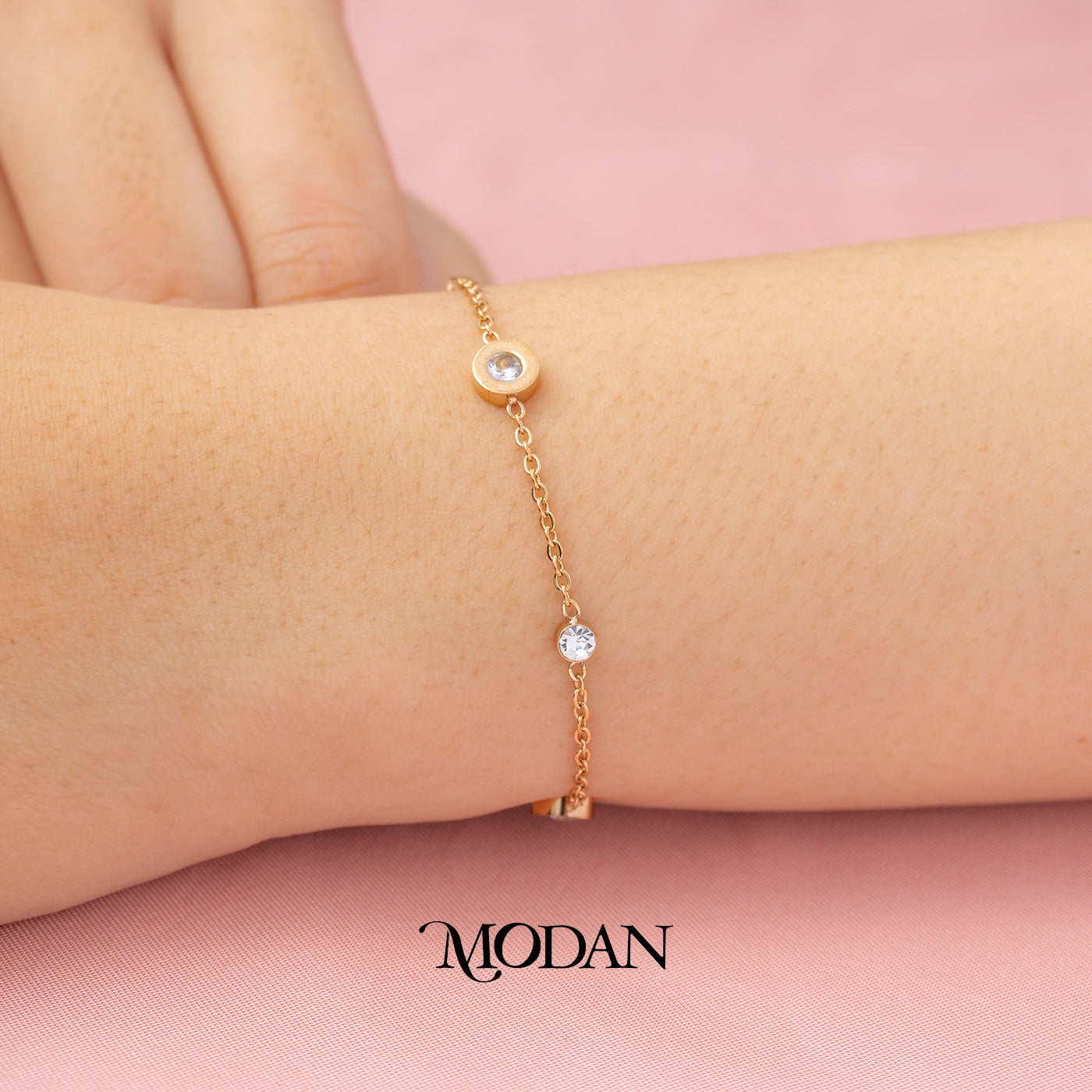 (18cm) Titanium Golden Dainty Tiny Round Beads Bracelet Gelang Rantai Hypoallergenic Stainless Steel