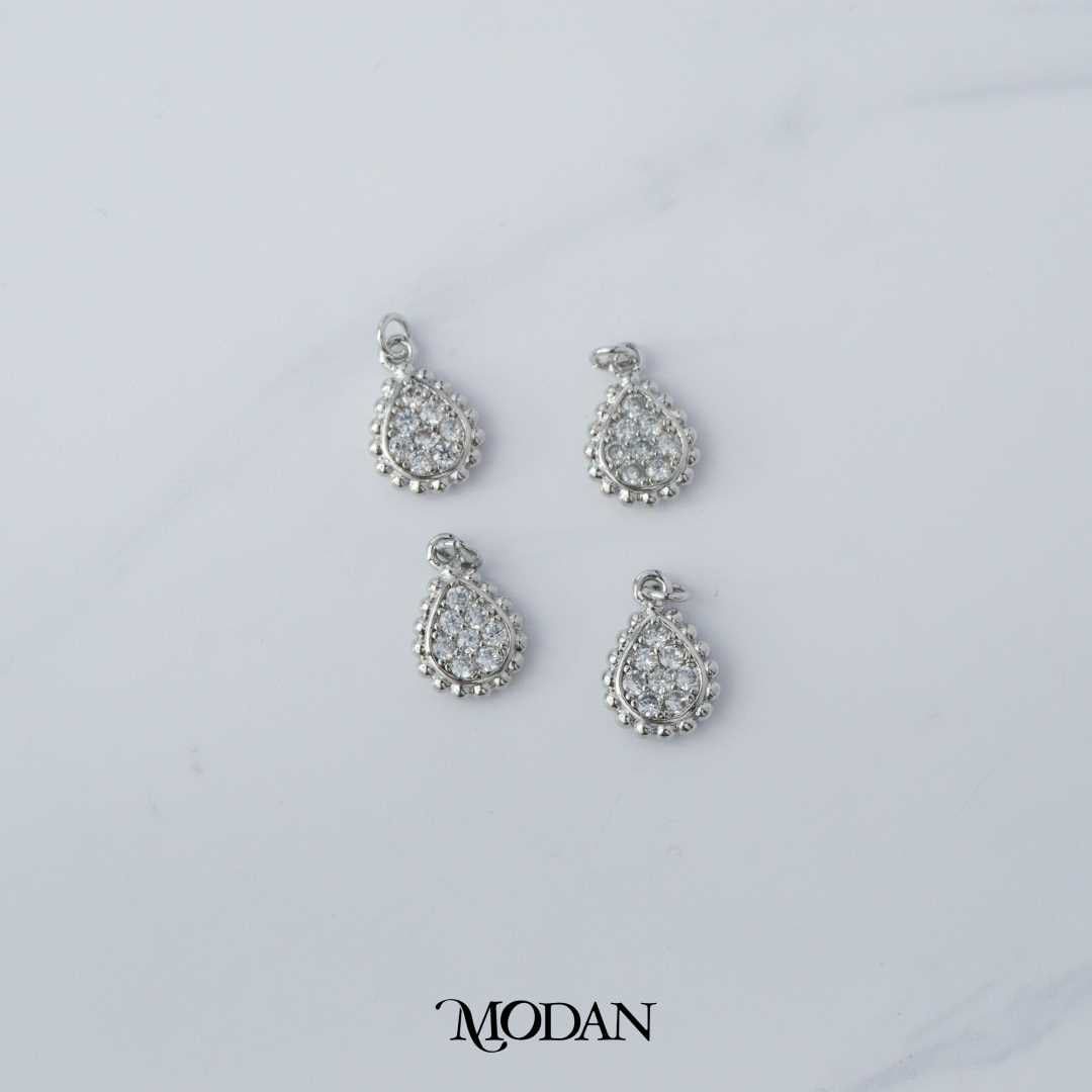 Dotted Teardrop DIY Charm Liontin Tetes Air Mata Kecil Hypoallergenic Gold Plated