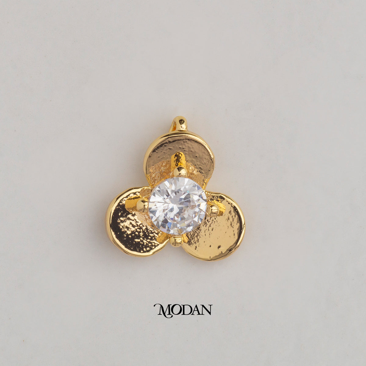 Mini Three Leaf Clover Lucky Shamrock DIY Charm Liontin Daun Bunga Hypoallergenic Gold Filled