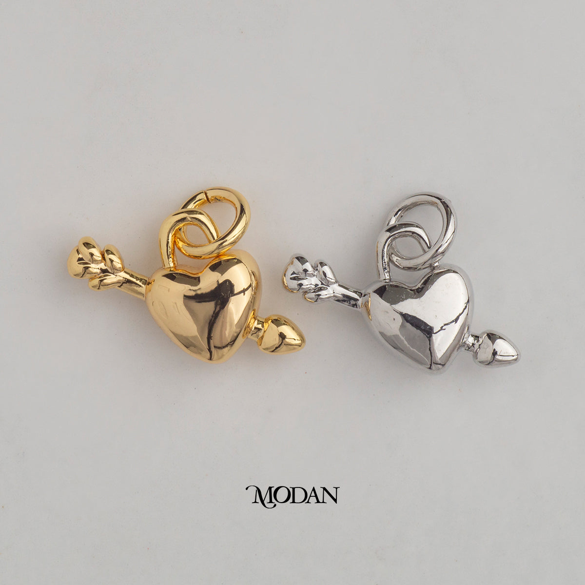 Mini Cupid Love Heart DIY Charm Liontin Hati Hypoallergenic Gold Plated