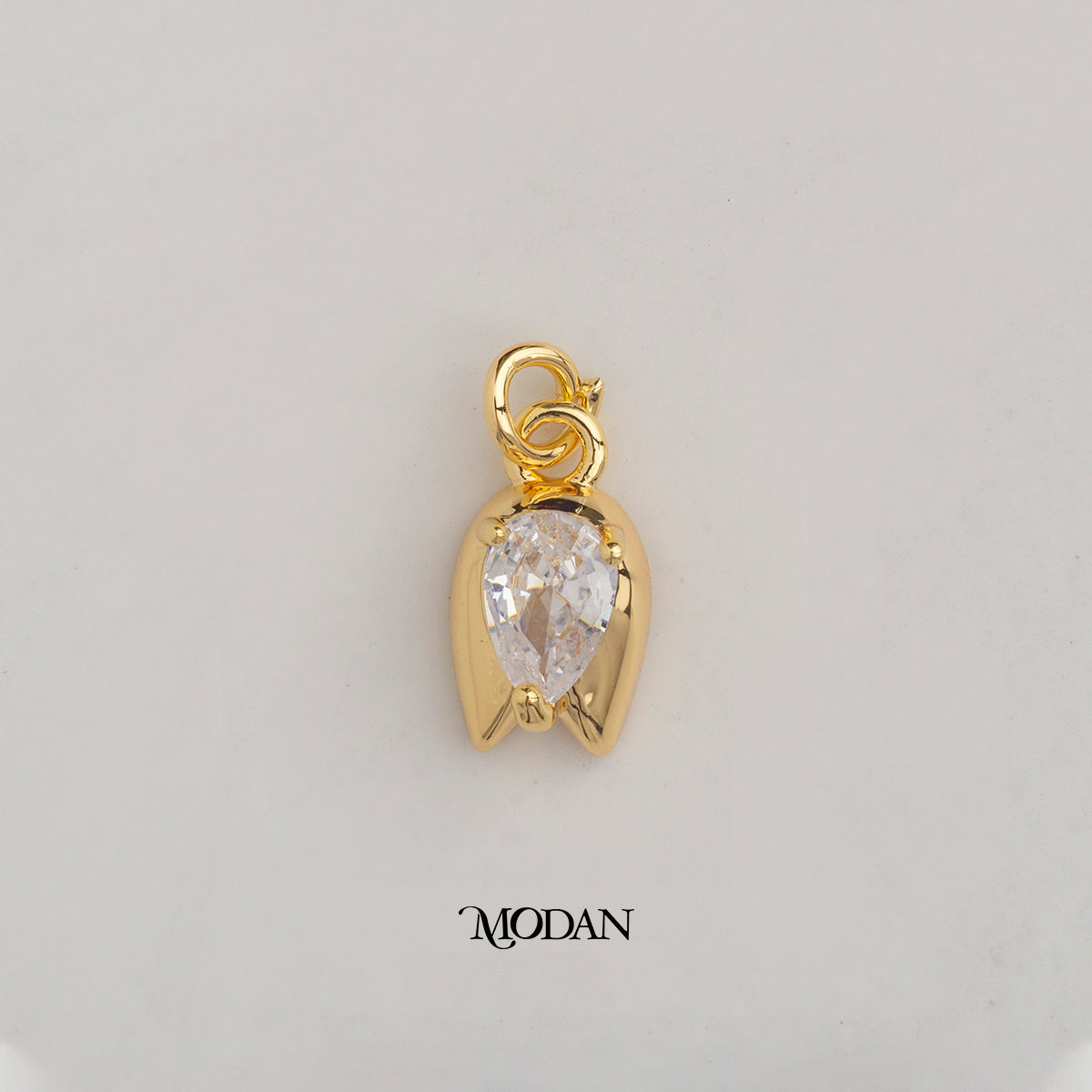 Tulip Bud Flower DIY Charm Liontin Kuncup Bunga Tulip Hypoallergenic Gold Plated