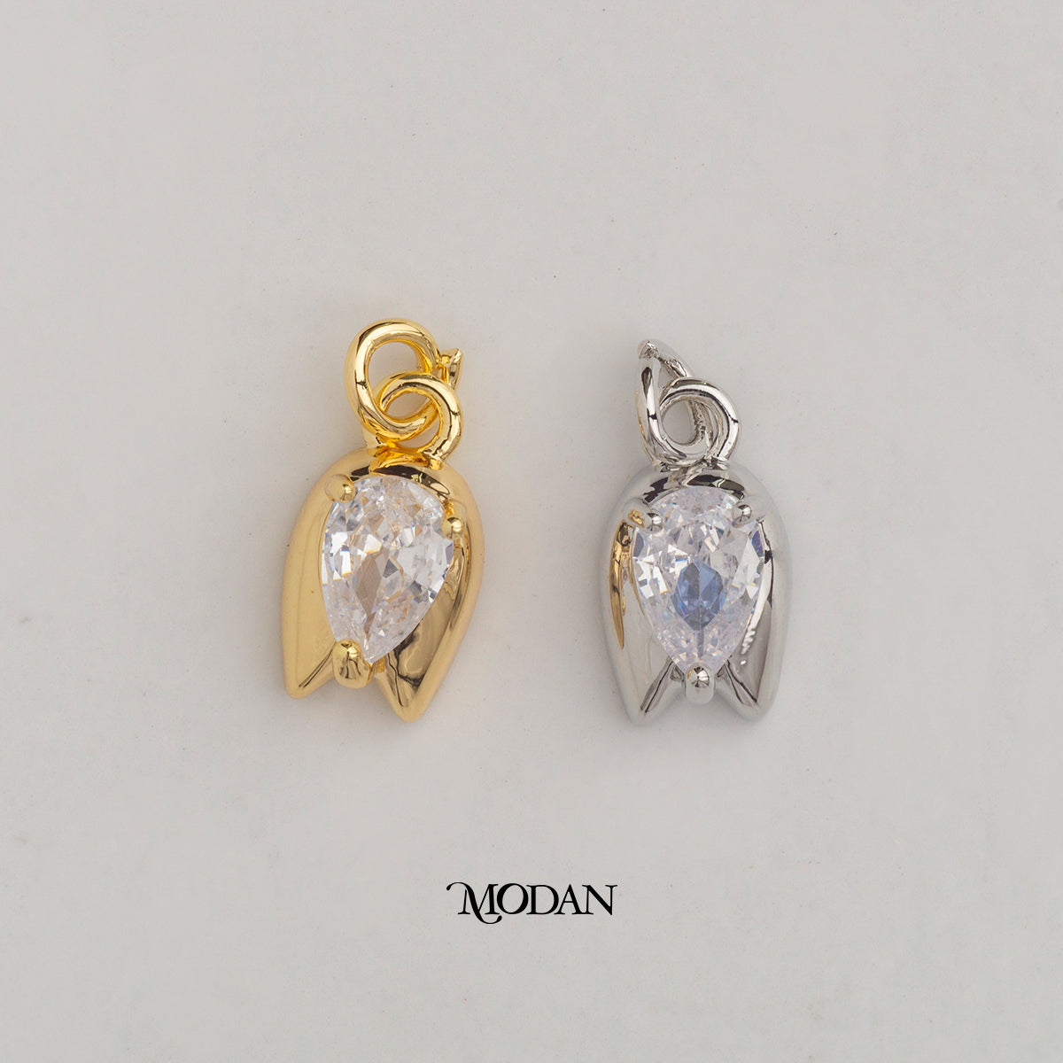 Tulip Bud Flower DIY Charm Liontin Kuncup Bunga Tulip Hypoallergenic Gold Plated