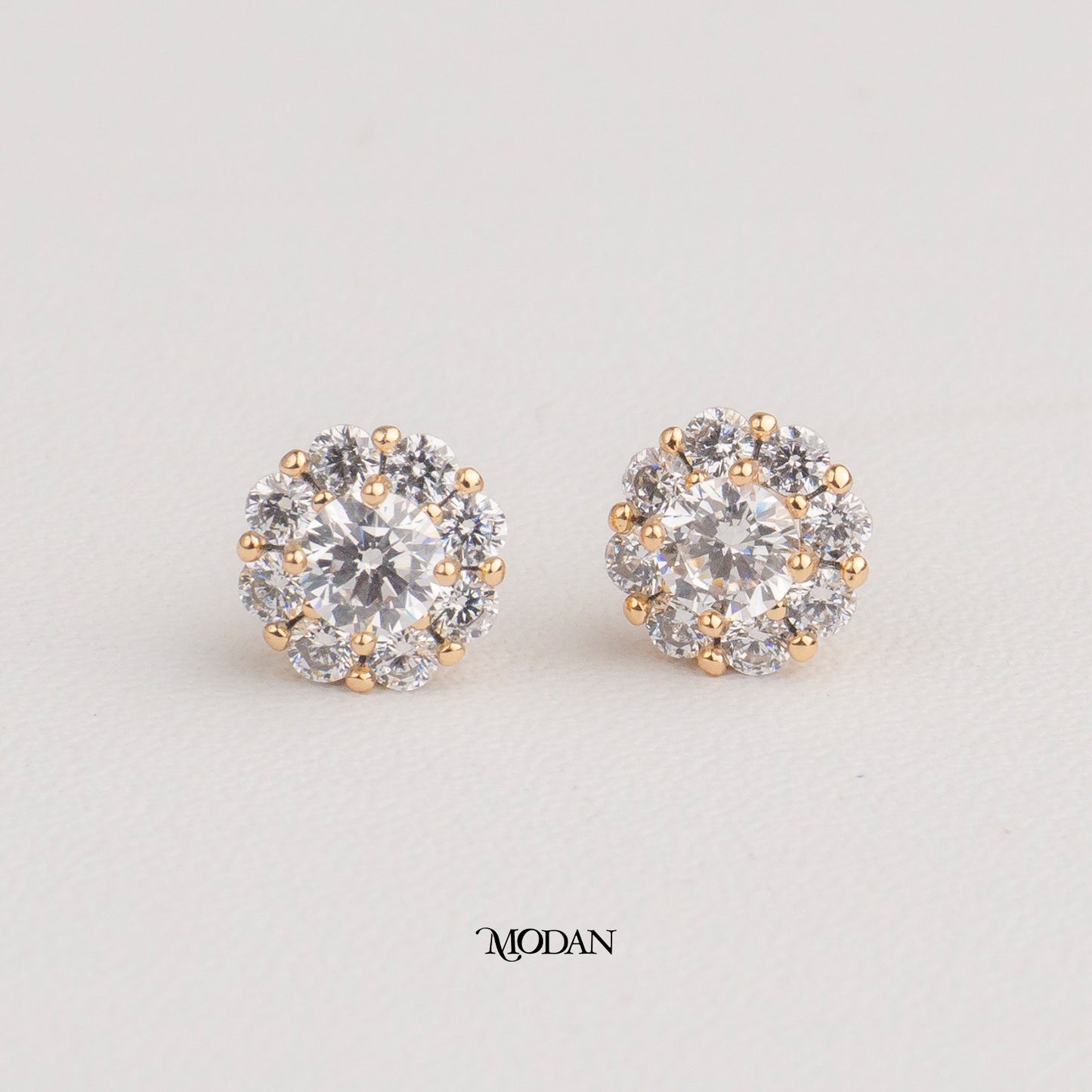 (7mm) Micro Paved Minimalist Circle Stud Earrings Anting Tusuk Bulat Hypoallergenic Gold Plated