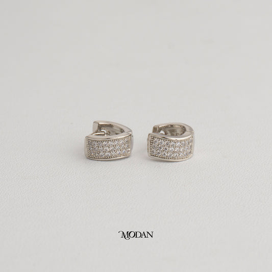 (11mm) Sparkling Round Hoop Earrings Anting Bulat Hypoallergenic Gold Plated