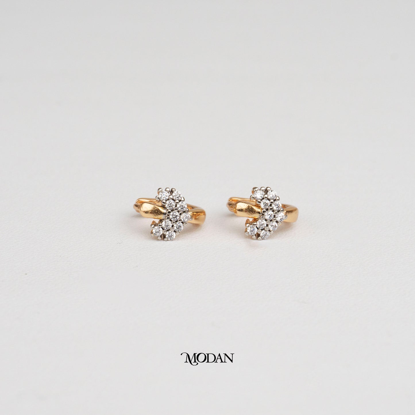 (11mm) Cluster Love Heart Rosegold Mini Huggies Hoop Earrings Anting Hati Hypoallergenic Gold Plated