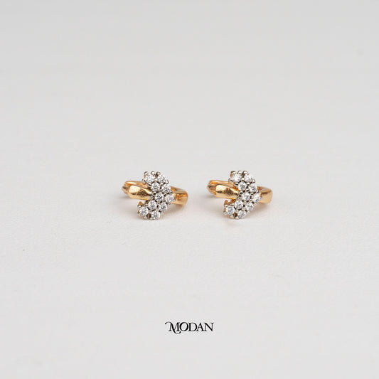 (11mm) Cluster Love Heart Rosegold Mini Huggies Hoop Earrings Anting Hati Hypoallergenic Gold Plated