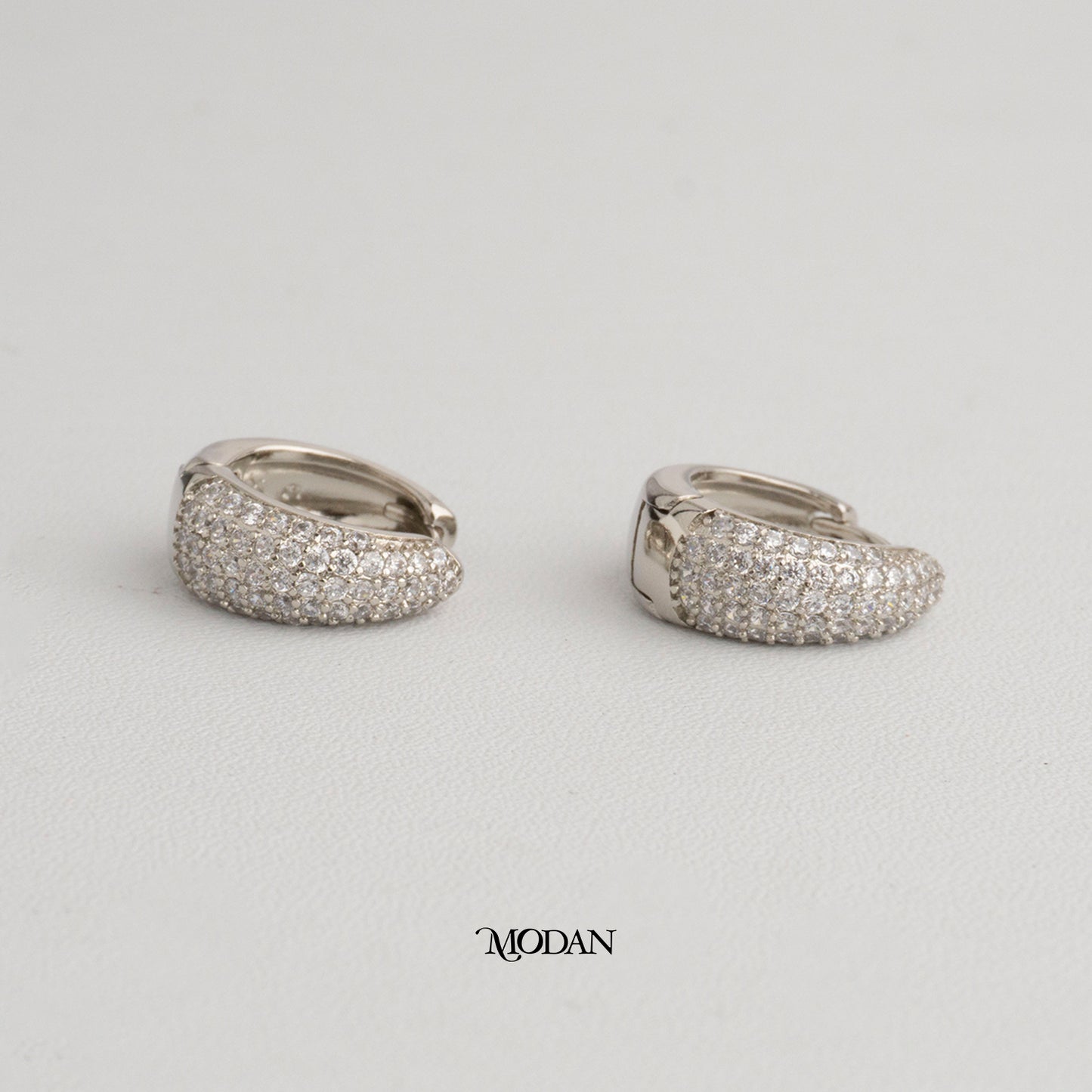(17mm) Sparkling Round Chubby Hoop Earrings Anting Bulat Hypoallergenic Gold Plated