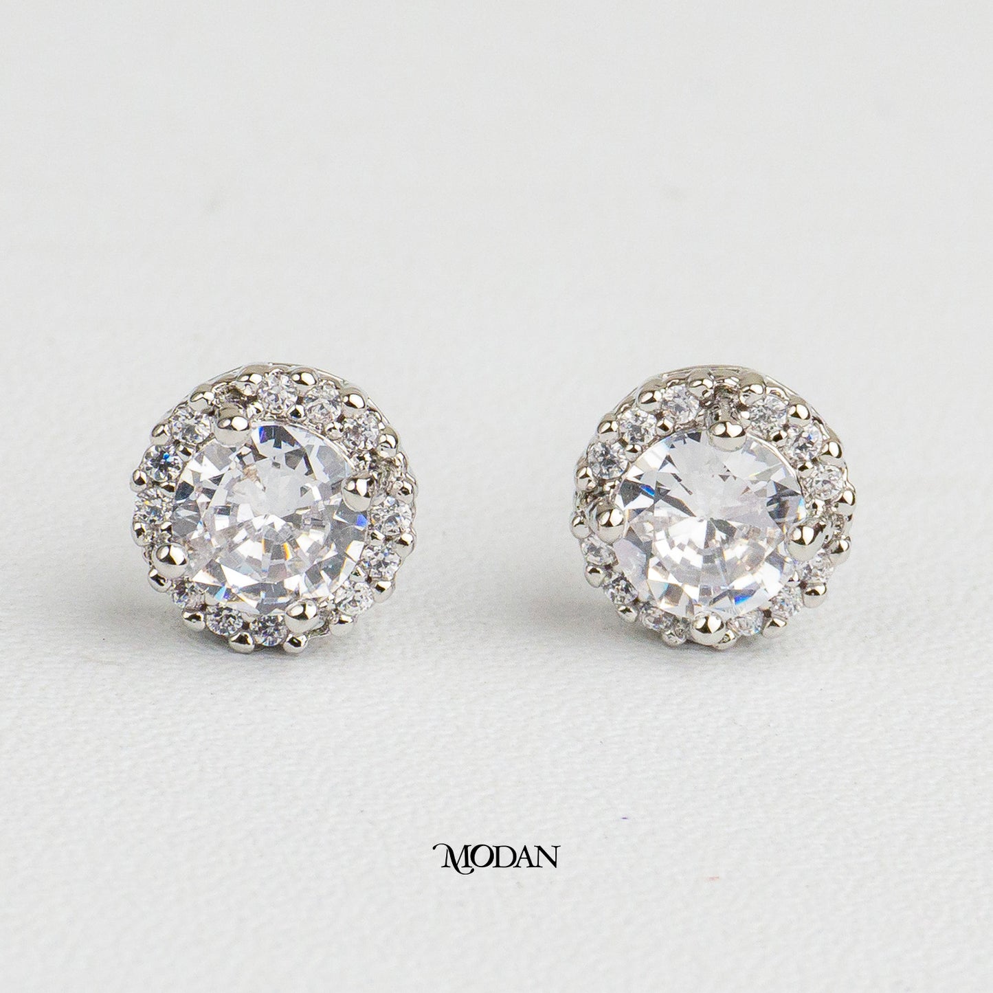 (9mm) Micro Pave Round Circle Stud Earrings Anting Tusuk Lingkaran Hypoallergenic Gold Plated