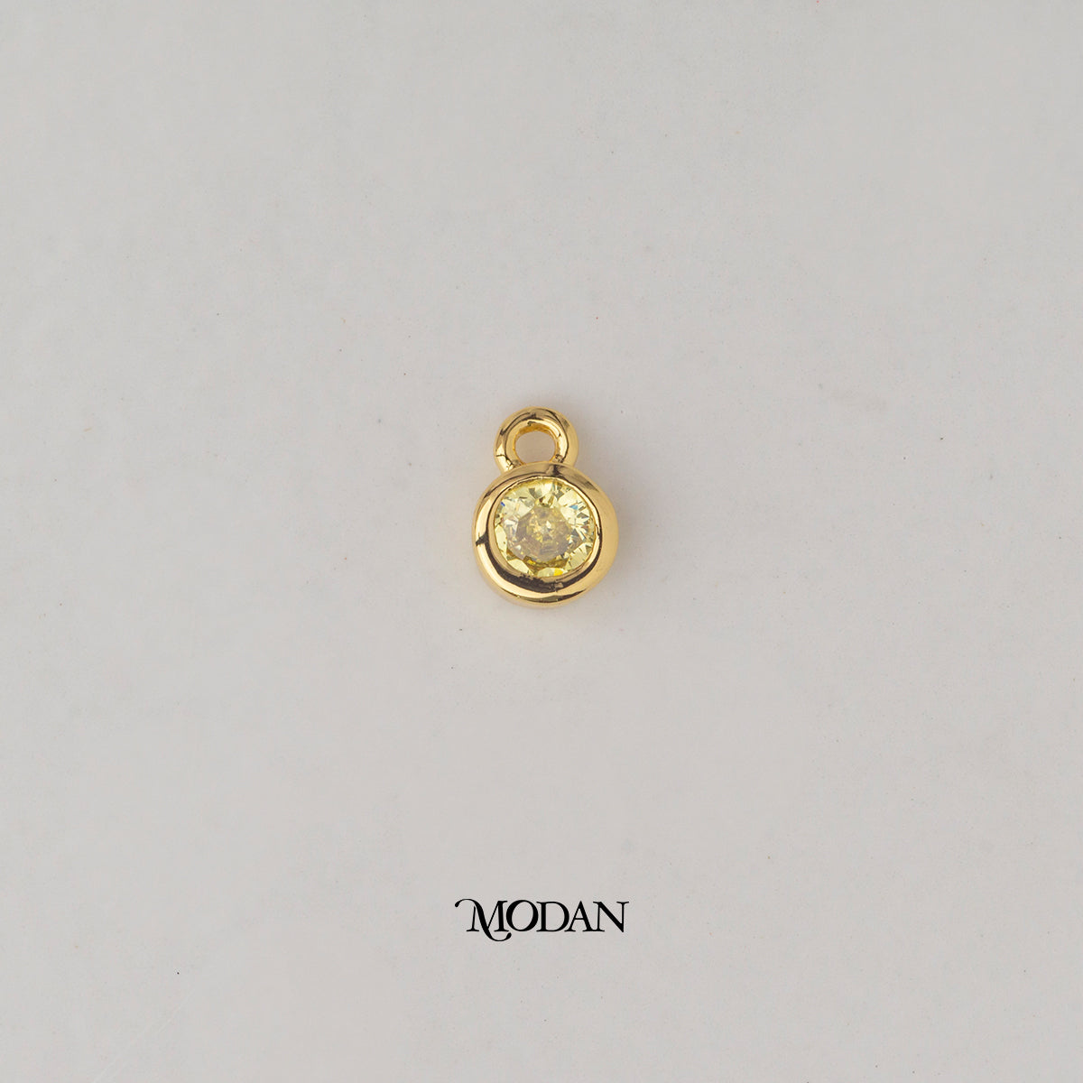 Mini Colorful Round Birthstone DIY Charm Liontin Bulan Lahir Hypoallergenic Gold Plated