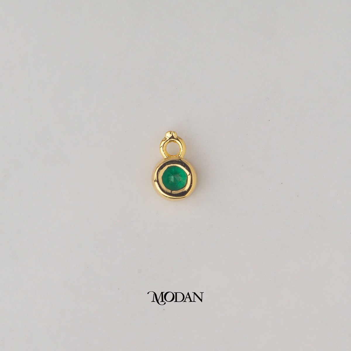 Mini Colorful Round Birthstone DIY Charm Liontin Bulan Lahir Hypoallergenic Gold Plated