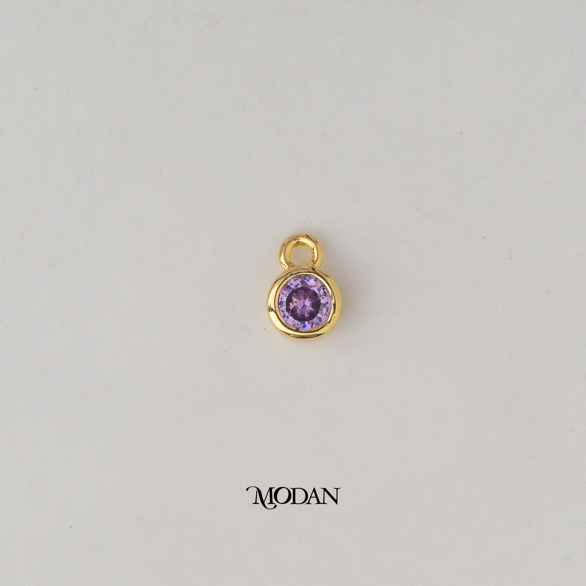 Mini Colorful Round Birthstone DIY Charm Liontin Bulan Lahir Hypoallergenic Gold Plated