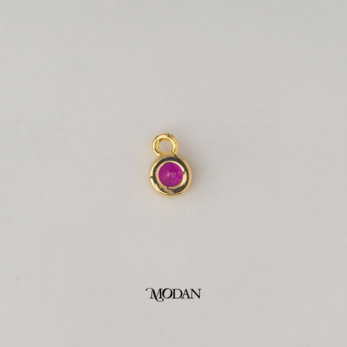 Mini Colorful Round Birthstone DIY Charm Liontin Bulan Lahir Hypoallergenic Gold Plated
