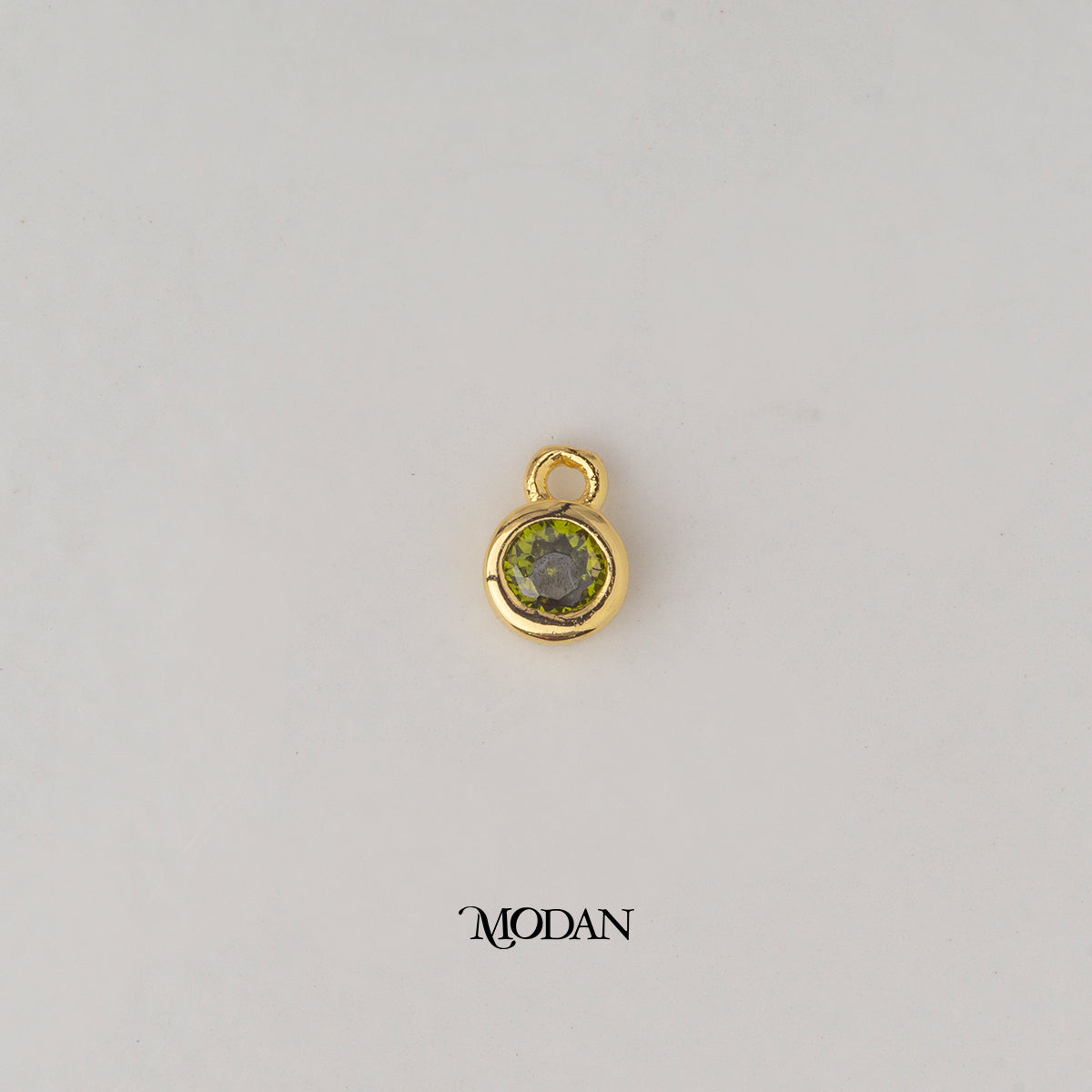 Mini Colorful Round Birthstone DIY Charm Liontin Bulan Lahir Hypoallergenic Gold Plated