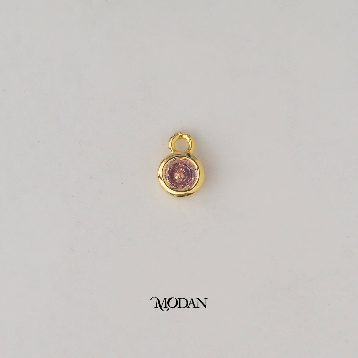 Mini Colorful Round Birthstone DIY Charm Liontin Bulan Lahir Hypoallergenic Gold Plated