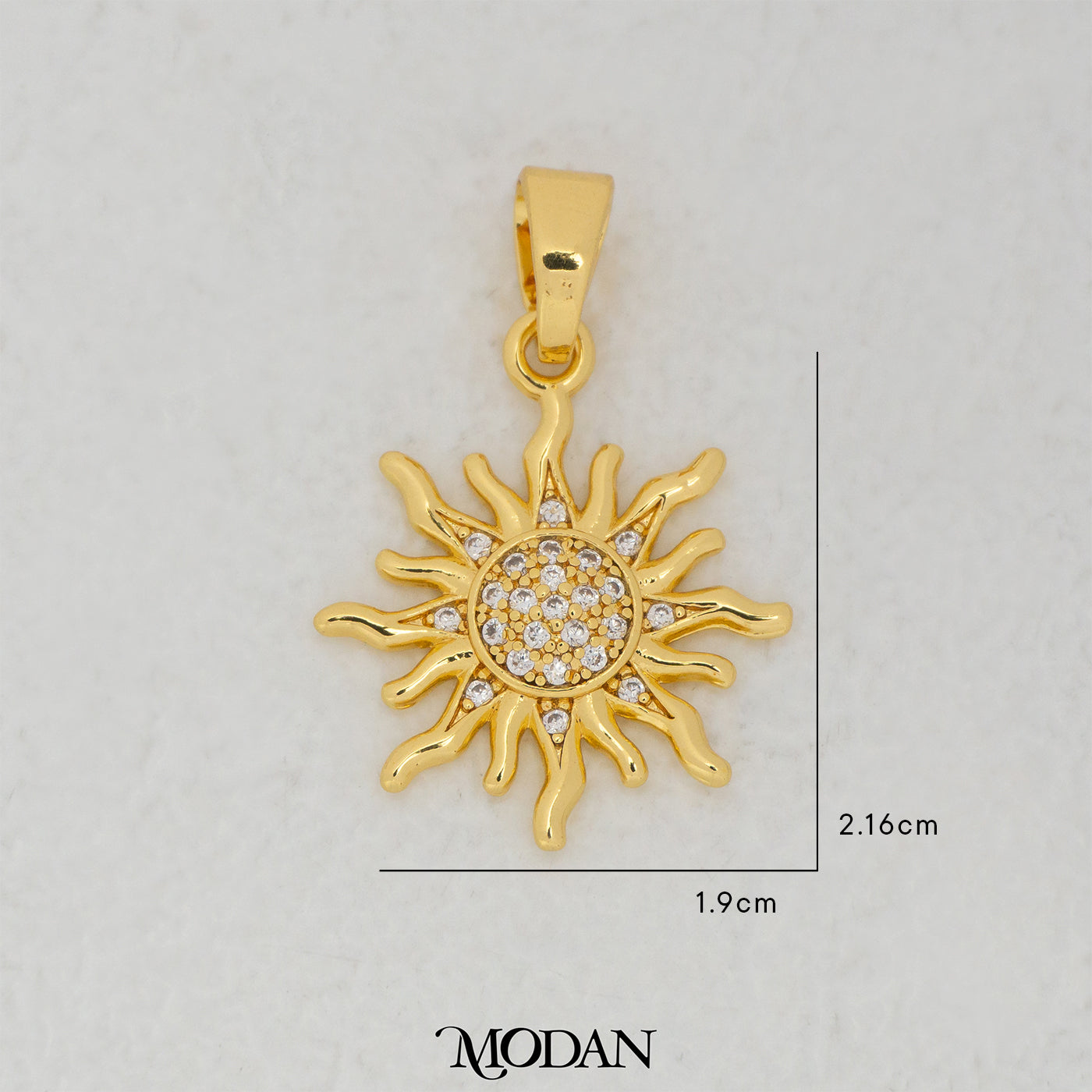 Golden Sun DIY Charm Liontin Matahari Hypoallergenic Gold Filled