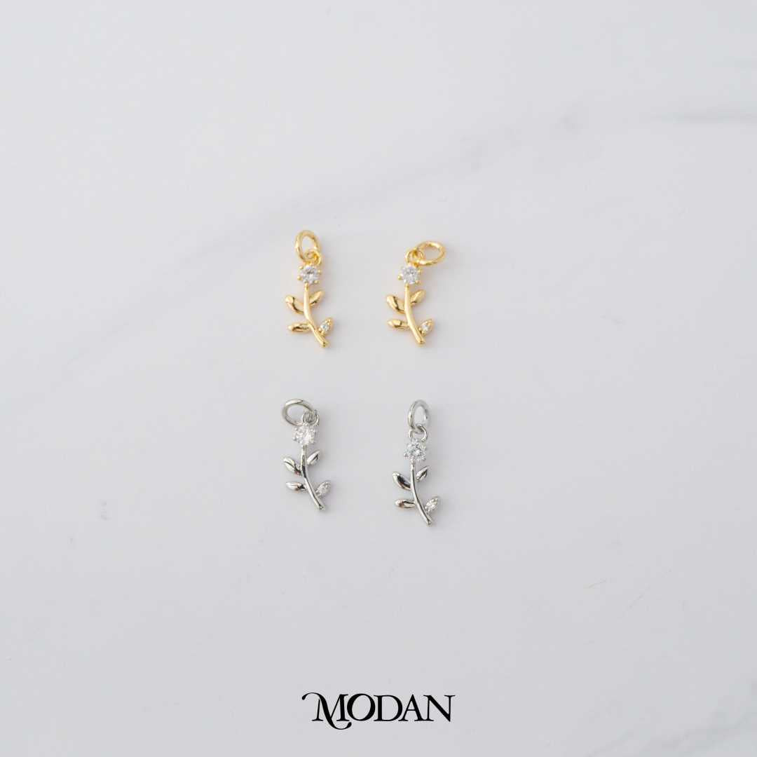 Mini Spring Blooming Flower DIY Charm Liontin Kuncup Bunga Kecil Hypoallergenic Gold Plated