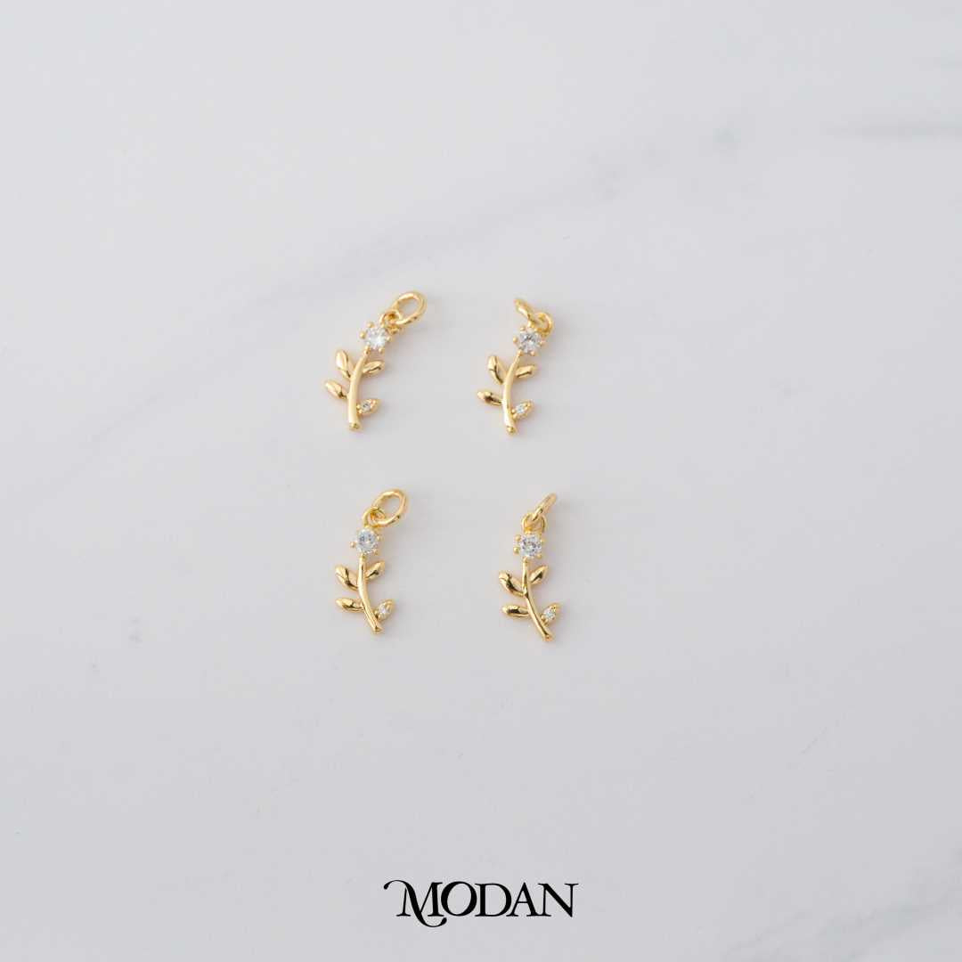 Mini Spring Blooming Flower DIY Charm Liontin Kuncup Bunga Kecil Hypoallergenic Gold Plated