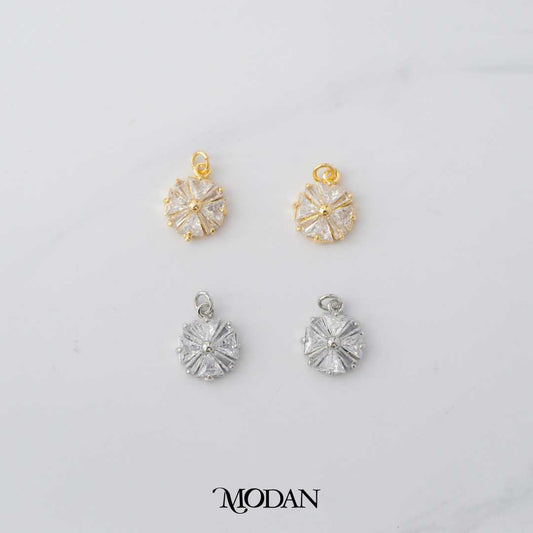 Sparkling Mini Blooming Flower DIY Charm Liontin Bunga Pesta Hypoallergenic Gold Plated
