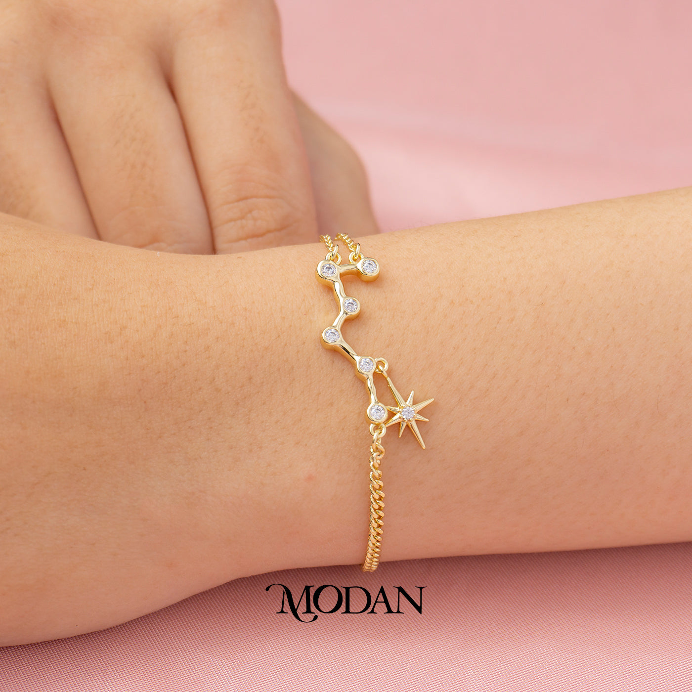 (16cm) Celestial Star Constellation Bracelet Gelang Serut Rasi Bintang Hypoallergenic Gold Plated