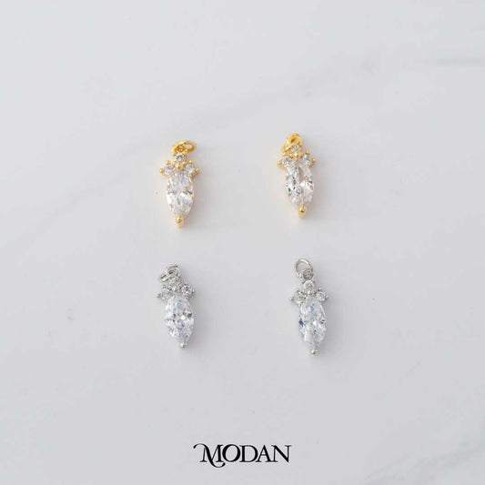 Sparkling Mini Marquise Classic DIY Charm Liontin Pesta Hypoallergenic Gold Filled