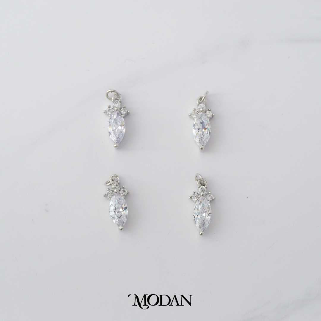 Sparkling Mini Marquise Classic DIY Charm Liontin Pesta Hypoallergenic Gold Filled