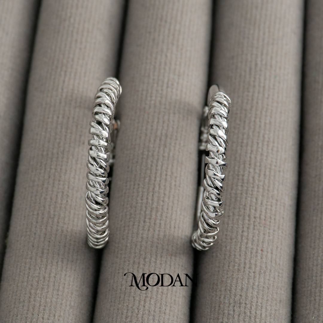 (32mm) Mini Ribbed Hoop Earrings Anting Bulat Hypoallergenic Gold Plated