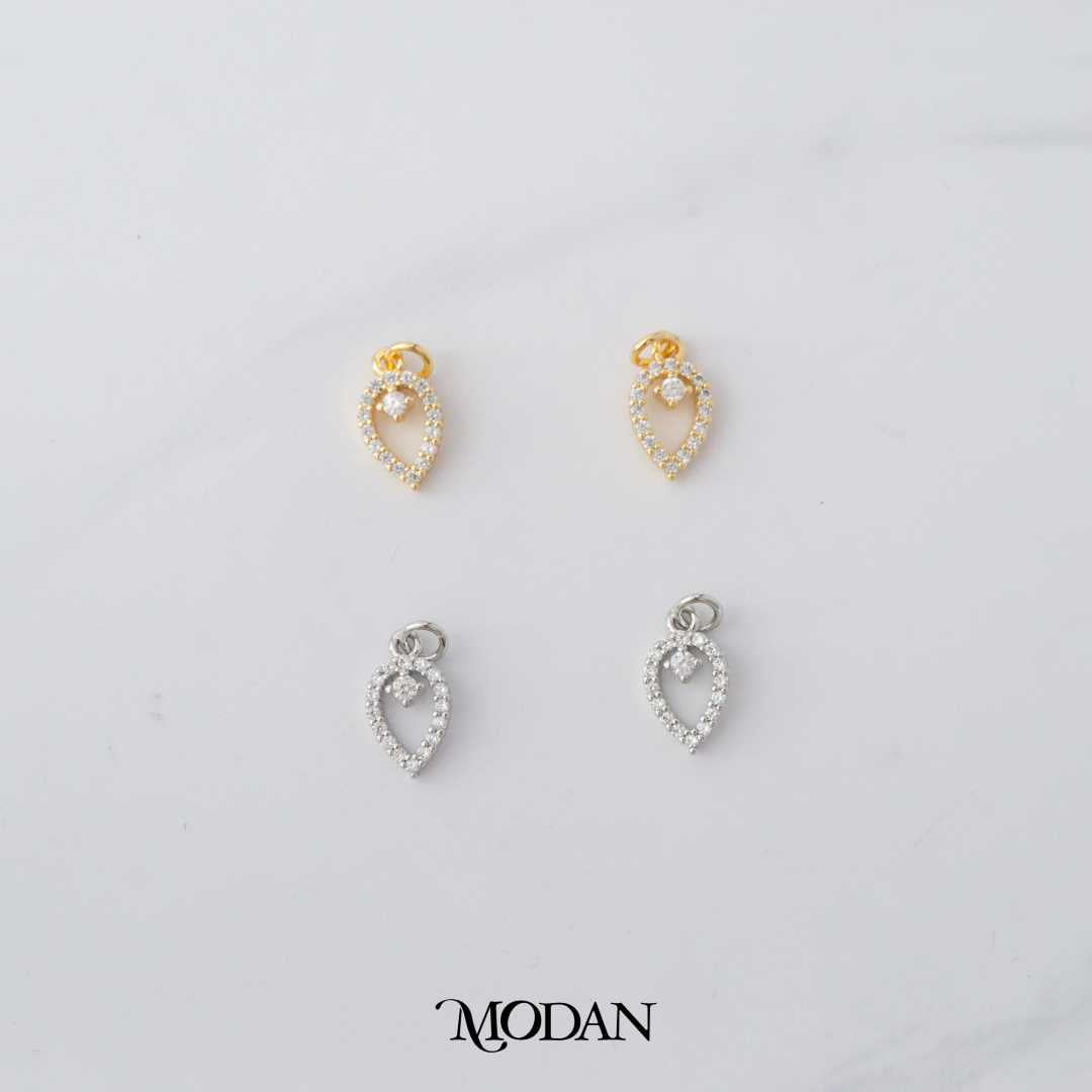 Mini Teardrop Leaf DIY Charm Liontin Daun Pesta Hypoallergenic Gold Plated